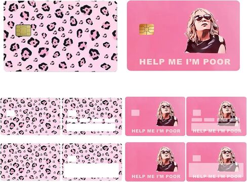 8PCS Cute Credit Card Stickers – Waterproof & Removable Slim Vinyl Skins for Debit Cards, Anti-Wrinkling No Bubble Design, Pink Leopard,Perfect for Women Girls Travel & Daily Use in Saudi Arabia