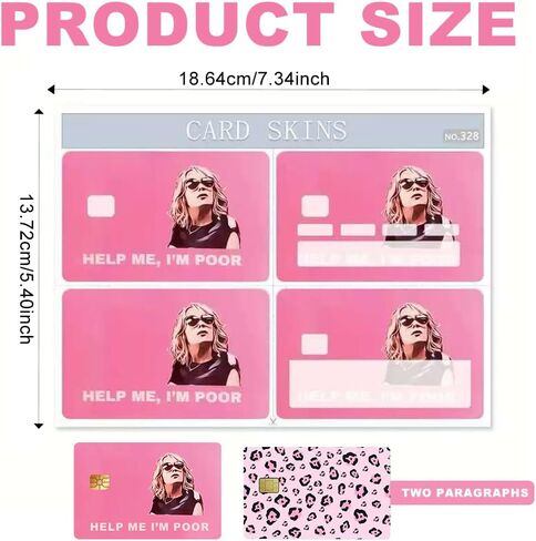 8PCS Cute Credit Card Stickers – Waterproof & Removable Slim Vinyl Skins for Debit Cards, Anti-Wrinkling No Bubble Design, Pink Leopard,Perfect for Women Girls Travel & Daily Use in Saudi Arabia