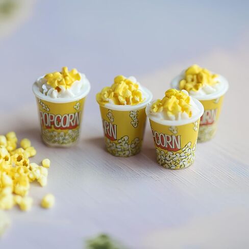 Realistic Miniature Popcorn Buckets: 10pcs, Resin Food Prop for Dollhouse Kitchen & Movie Scenes in Saudi Arabia