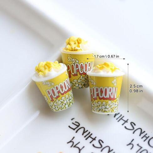 Realistic Miniature Popcorn Buckets: 10pcs, Resin Food Prop for Dollhouse Kitchen & Movie Scenes in Saudi Arabia