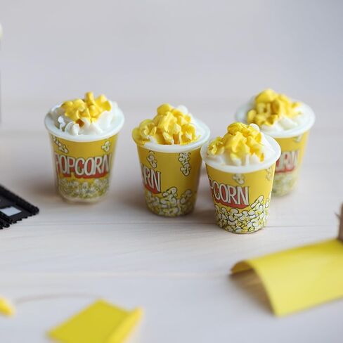 Realistic Miniature Popcorn Buckets: 10pcs, Resin Food Prop for Dollhouse Kitchen & Movie Scenes in Saudi Arabia