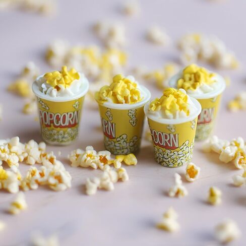 Realistic Miniature Popcorn Buckets: 10pcs, Resin Food Prop for Dollhouse Kitchen & Movie Scenes in Saudi Arabia