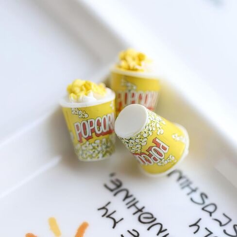 Realistic Miniature Popcorn Buckets: 10pcs, Resin Food Prop for Dollhouse Kitchen & Movie Scenes in Saudi Arabia