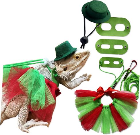 Garneck 1SET تسخير التنين الملتحي وتصميم عيد الميلاد المقود حبل Gecko مريح ومريح لمحبي السحلية للحيوانات الأليفة لقضاء العطلات in Saudi Arabia