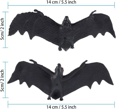 Tatuo 24 Pcs Halloween Hanging Bats Bulk Fake Rubber Bats Realistic Looking Scary Spooky Flying Bats Black Hanging Vampire Bats for Indoor Outdoor Halloween Party Favors Haunted House Decoration in Saudi Arabia
