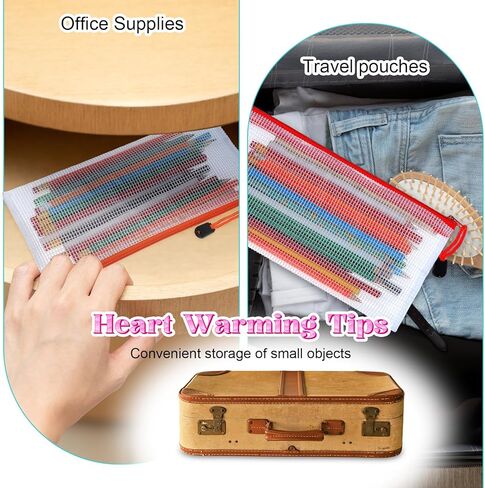 100 Pack Pencil Pouch Bulk Mesh Zipper Pencil Cases 9.5'' x 4.5'' Small Clear Holder Storage Case Multipurpose Cosmetics Toiletry Bags for Office, File, Travel, Stationery(100 Pieces) in Kuwait