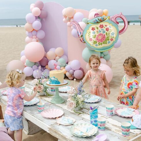 4 PCS BALOONS Party Party ، 35 "شباك شاي بلونوم ضخمة البالونات لعيد الميلاد ، دش الطفل ، الزفاف ، الزفاف ، المشاركة ، البكالوريوس ، الأميرة ، Let's Par Tea Garden Party Supplies in Kuwait