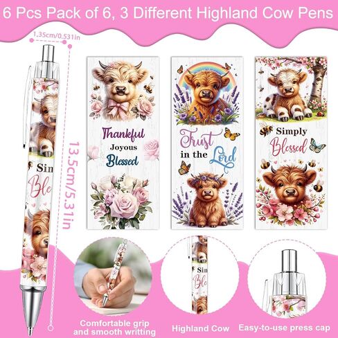Wxiben Highland Cow Spiral Notebooks Set 12 Pieces Highland Cow Floral Journal with Ballpoint Pens Cute Cattle Hardcover Notebook Christian Inspirational Gift for Women Men School Office Supplies in Saudi Arabia