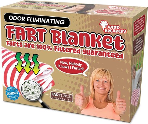 Fart Blanket – Wrap Your Real Present Inside a Funny Gag Gift Box – Perfect for White Elephant, Secret Santa, Holiday, Birthday, Bachelor Parties - Play a Joke on Your Friends in Saudi Arabia