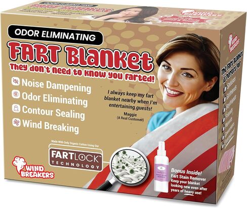 Fart Blanket – Wrap Your Real Present Inside a Funny Gag Gift Box – Perfect for White Elephant, Secret Santa, Holiday, Birthday, Bachelor Parties - Play a Joke on Your Friends in Saudi Arabia