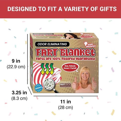 Fart Blanket – Wrap Your Real Present Inside a Funny Gag Gift Box – Perfect for White Elephant, Secret Santa, Holiday, Birthday, Bachelor Parties - Play a Joke on Your Friends in Saudi Arabia