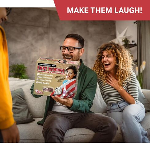 Fart Blanket – Wrap Your Real Present Inside a Funny Gag Gift Box – Perfect for White Elephant, Secret Santa, Holiday, Birthday, Bachelor Parties - Play a Joke on Your Friends in Saudi Arabia