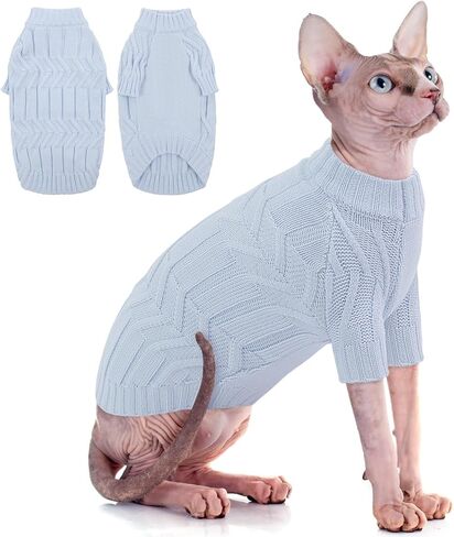 Asenku Cat Sweater Sweater Soft Soft Dark Puppy Conitwear للقطط والكلاب الصغيرة ، سترة متبكّمة سميكة للقطط العميقة التي لا تحتوي على شعر Teacup Chihuahua والكلاب الصغيرة الإضافية (الوردي ، S) in Kuwait