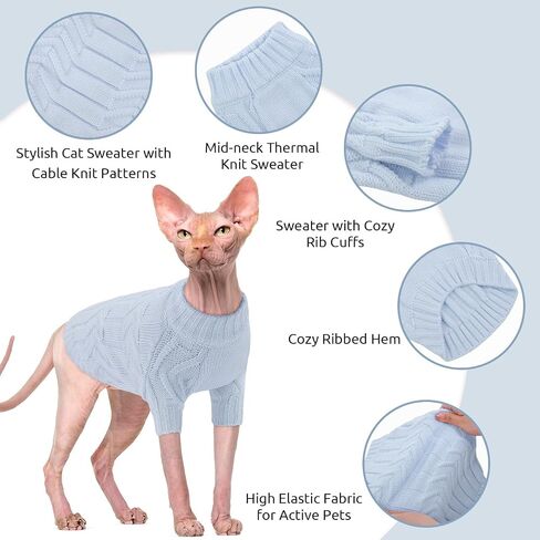 Asenku Cat Sweater Sweater Soft Soft Dark Puppy Conitwear للقطط والكلاب الصغيرة ، سترة متبكّمة سميكة للقطط العميقة التي لا تحتوي على شعر Teacup Chihuahua والكلاب الصغيرة الإضافية (الوردي ، S) in Kuwait