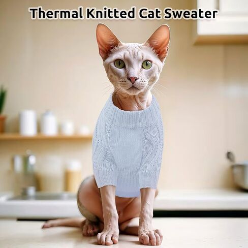 Asenku Cat Sweater Sweater Soft Soft Dark Puppy Conitwear للقطط والكلاب الصغيرة ، سترة متبكّمة سميكة للقطط العميقة التي لا تحتوي على شعر Teacup Chihuahua والكلاب الصغيرة الإضافية (الوردي ، S) in Kuwait