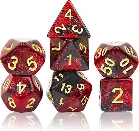 DND Polyhedral Dice Set with a Black Dice Bag for D&D RPG MTG Role Playing Table Games RPG Polyhedral Dice for Dungeon and Dragons Playing Games 7-Die Set (Purple&Gold+Nebula Dice) in Saudi Arabia