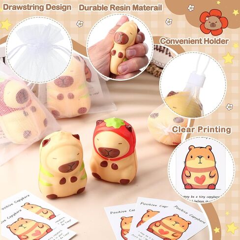 30 مجموعة Capybara Party Favors إيجابية Capybara Squeeze Counts مع البطاقات والحقائب الصغيرة Mini Animal الإجهاد التخفيف in Saudi Arabia