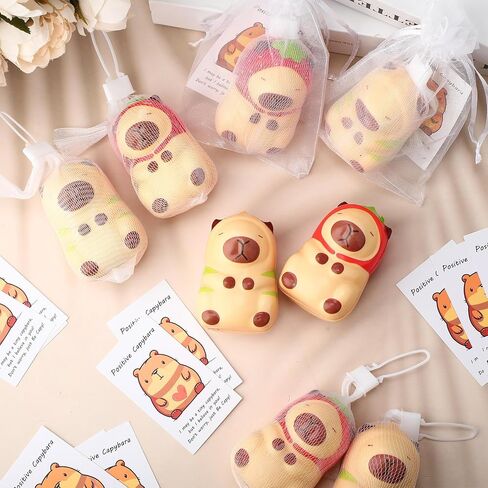 30 مجموعة Capybara Party Favors إيجابية Capybara Squeeze Counts مع البطاقات والحقائب الصغيرة Mini Animal الإجهاد التخفيف in Saudi Arabia