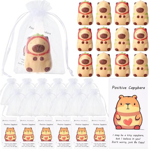 30 مجموعة Capybara Party Favors إيجابية Capybara Squeeze Counts مع البطاقات والحقائب الصغيرة Mini Animal الإجهاد التخفيف in Saudi Arabia