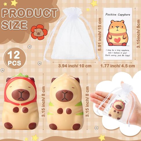 30 مجموعة Capybara Party Favors إيجابية Capybara Squeeze Counts مع البطاقات والحقائب الصغيرة Mini Animal الإجهاد التخفيف in Saudi Arabia