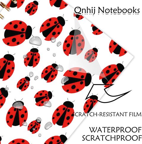 QNHIJ Ladybug Spiral Notebook 5.5x8.3 ، Ladybird Notebook ، هدايا Ladybug for Women Journal ، Lady Bugs Gifts Women Journal in Saudi Arabia