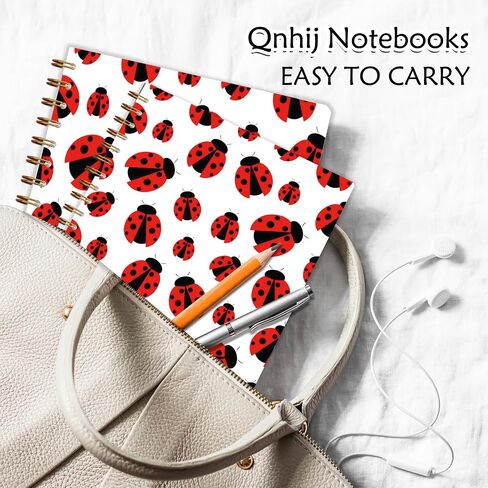 QNHIJ Ladybug Spiral Notebook 5.5x8.3 ، Ladybird Notebook ، هدايا Ladybug for Women Journal ، Lady Bugs Gifts Women Journal in Saudi Arabia