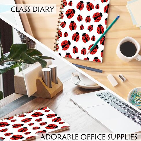 QNHIJ Ladybug Spiral Notebook 5.5x8.3 ، Ladybird Notebook ، هدايا Ladybug for Women Journal ، Lady Bugs Gifts Women Journal in Saudi Arabia