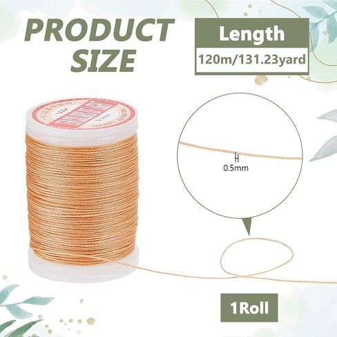 ph pandahall 0.5mm مشمع الحبل ، 131 ياردة خيوط قطنية شمعية شمع الشمع الشمع متكرار خيوط خيوط سوار DIY المجوهر in Saudi Arabia