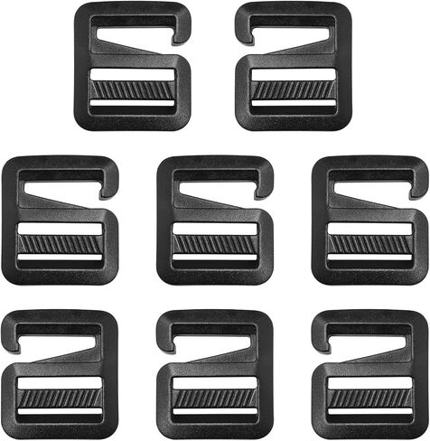 G hook 8pcs 4pairs Black G-Hook Wave Buckles Backpack Bound Bettware Hardware Carabiners Hook Outdoor Webbing Buckle Buckles قابلة للتعديل لحزام حقائب الظهر حزام (4 يسار + 4 يمين) in Saudi Arabia