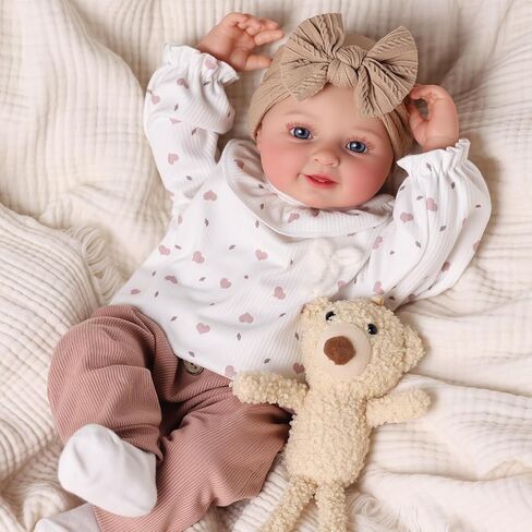Babeside LifeLike Reborn Baby Baby Dolls Tess - 17inch لطيفًا ناعمًا للفيروسات واقعية واقعية للطفل يبتسم للحياة الحقيقية لدمى الطفل مع إكسسوارات كاملة ل 3+ سنوات من الهدايا in Saudi Arabia