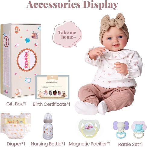 Babeside LifeLike Reborn Baby Baby Dolls Tess - 17inch لطيفًا ناعمًا للفيروسات واقعية واقعية للطفل يبتسم للحياة الحقيقية لدمى الطفل مع إكسسوارات كاملة ل 3+ سنوات من الهدايا in Saudi Arabia