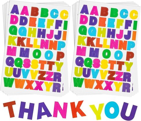 BBTO 20 SHOETS ALPHABET LETTERS ملصقات ذاتية ملصقات ملونة ملصقات PU محدب خطاب الشاشة DIY CRAFTS MAING FOR SIGN in Saudi Arabia