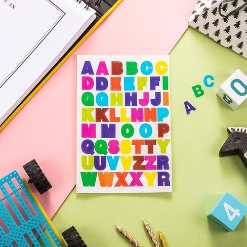 BBTO 20 SHOETS ALPHABET LETTERS ملصقات ذاتية ملصقات ملونة ملصقات PU محدب خطاب الشاشة DIY CRAFTS MAING FOR SIGN in Saudi Arabia