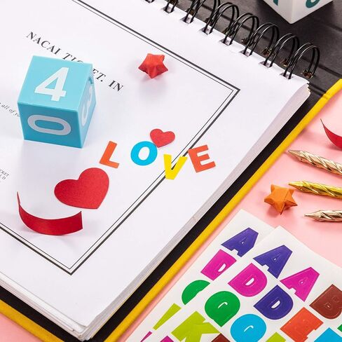 BBTO 20 SHOETS ALPHABET LETTERS ملصقات ذاتية ملصقات ملونة ملصقات PU محدب خطاب الشاشة DIY CRAFTS MAING FOR SIGN in Saudi Arabia