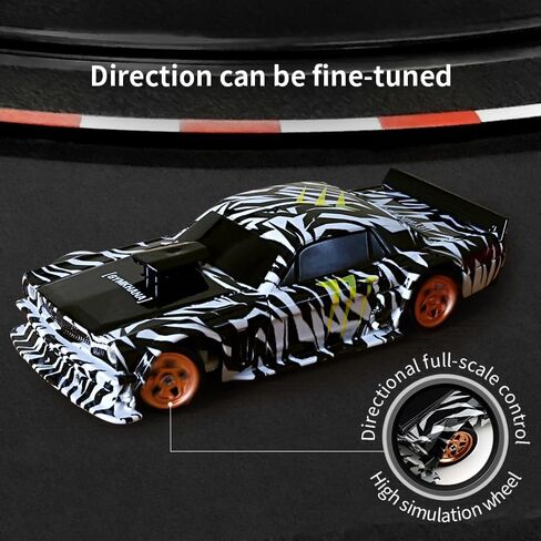 سيارة RC Drift Car - 1:43 سيارة التحكم عن بعد 2.4 جيجا هرتز سيارات Mini Drift Racing عالي السرعة للسيارة مع أضواء LED لهدية RC Toys (4305Silver ، Gyro) in Kuwait
