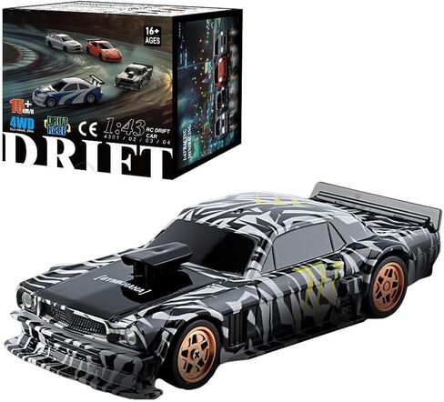 سيارة RC Drift Car - 1:43 سيارة التحكم عن بعد 2.4 جيجا هرتز سيارات Mini Drift Racing عالي السرعة للسيارة مع أضواء LED لهدية RC Toys (4305Silver ، Gyro) in Kuwait