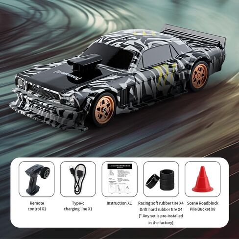 سيارة RC Drift Car - 1:43 سيارة التحكم عن بعد 2.4 جيجا هرتز سيارات Mini Drift Racing عالي السرعة للسيارة مع أضواء LED لهدية RC Toys (4305Silver ، Gyro) in Kuwait