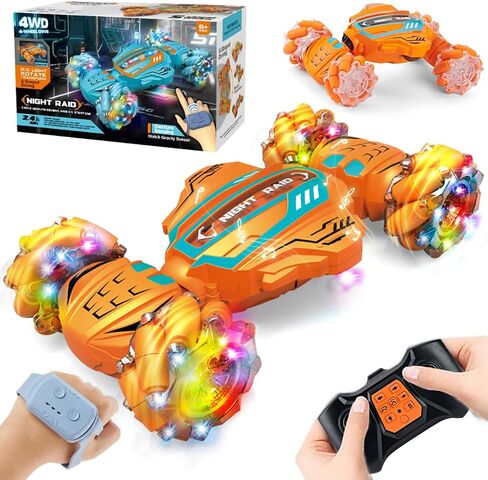 الإيماءات استشعار RC Stunt أفضل هدايا للبنين من 6 إلى 12 سنة ، 2.4 جيجا هرتز 4WD التحكم عن بعد سيارة تويست مع الدوران 360 درجة ، الموسيقى والأضواء الباردة ، مركبة على الطرق الوعرة مع بطاريات مزدوجة (الأزرق) in Saudi Arabia