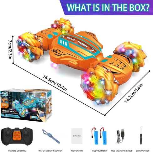 الإيماءات استشعار RC Stunt أفضل هدايا للبنين من 6 إلى 12 سنة ، 2.4 جيجا هرتز 4WD التحكم عن بعد سيارة تويست مع الدوران 360 درجة ، الموسيقى والأضواء الباردة ، مركبة على الطرق الوعرة مع بطاريات مزدوجة (الأزرق) in Saudi Arabia