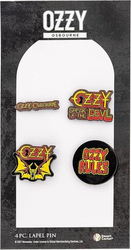 Ozzy Osbourne Lapel Pins 4 Pack Logo Enamel Made of Metal (Pin Set 3) in Saudi Arabia