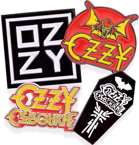 Ozzy Osbourne Lapel Pins 4 Pack Logo Enamel Made of Metal (Pin Set 3) in Saudi Arabia