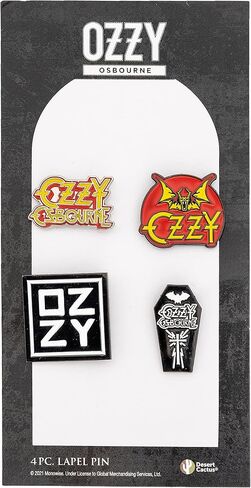 Ozzy Osbourne Lapel Pins 4 Pack Logo Enamel Made of Metal (Pin Set 3) in Saudi Arabia
