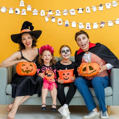 Zonon 90 Pcs Halloween Ghost Cutouts Cute White Pink Paper Ghost Bulletin Board Decor for Classroom Bulletin Boards Wall Trees School Halloween Home DIY Treat Baby Shower Party Decorations Supplies in Saudi Arabia