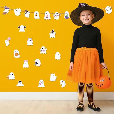 Zonon 90 Pcs Halloween Ghost Cutouts Cute White Pink Paper Ghost Bulletin Board Decor for Classroom Bulletin Boards Wall Trees School Halloween Home DIY Treat Baby Shower Party Decorations Supplies in Saudi Arabia