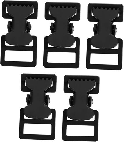 STOBOK 5pcs Medical Clip Buckles Belt Buckle Side Release Backpack Replacement Webbing Iron Black in Saudi Arabia