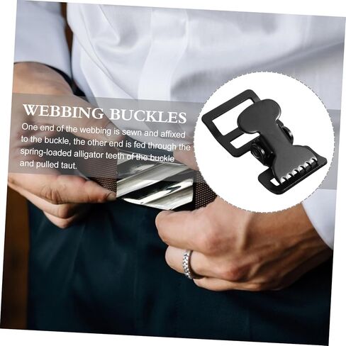 STOBOK 5pcs Medical Clip Buckles Belt Buckle Side Release Backpack Replacement Webbing Iron Black in Saudi Arabia