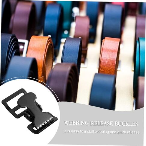 STOBOK 5pcs Medical Clip Buckles Belt Buckle Side Release Backpack Replacement Webbing Iron Black in Saudi Arabia