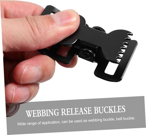 STOBOK 5pcs Medical Clip Buckles Belt Buckle Side Release Backpack Replacement Webbing Iron Black in Saudi Arabia
