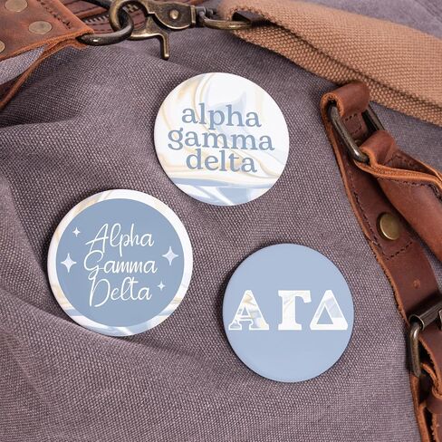 Alpha Gamma Delta Sorority Purple Floral 4 Pieces of Variety Buttons Pin Back Badge 2.25-inch Alpha Gam in Kuwait
