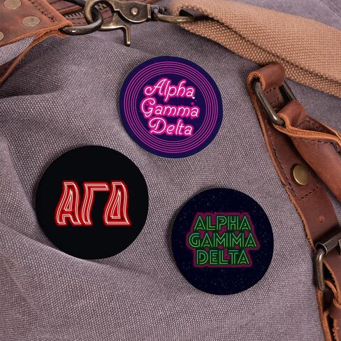 Alpha Gamma Delta Sorority Purple Floral 4 Pieces of Variety Buttons Pin Back Badge 2.25-inch Alpha Gam in Kuwait